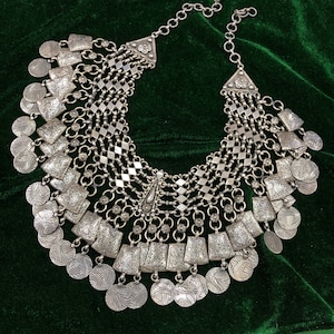 925 Sterling Silver Antique Necklace, Traditional Rajasthani Style Silver Necklace, Silver Necklace, Gift For Her,  Weight~ 265.6 Grams