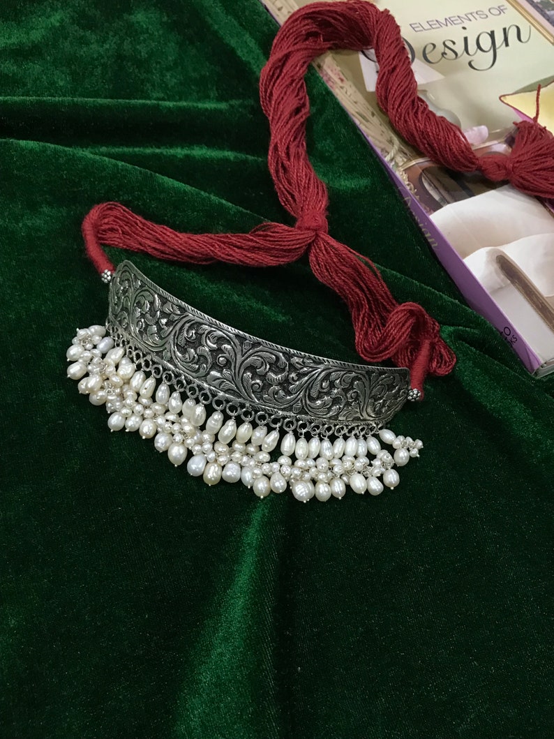 Traditional Rajasthani Chokar Necklace With Pearls in 925 Etsy
