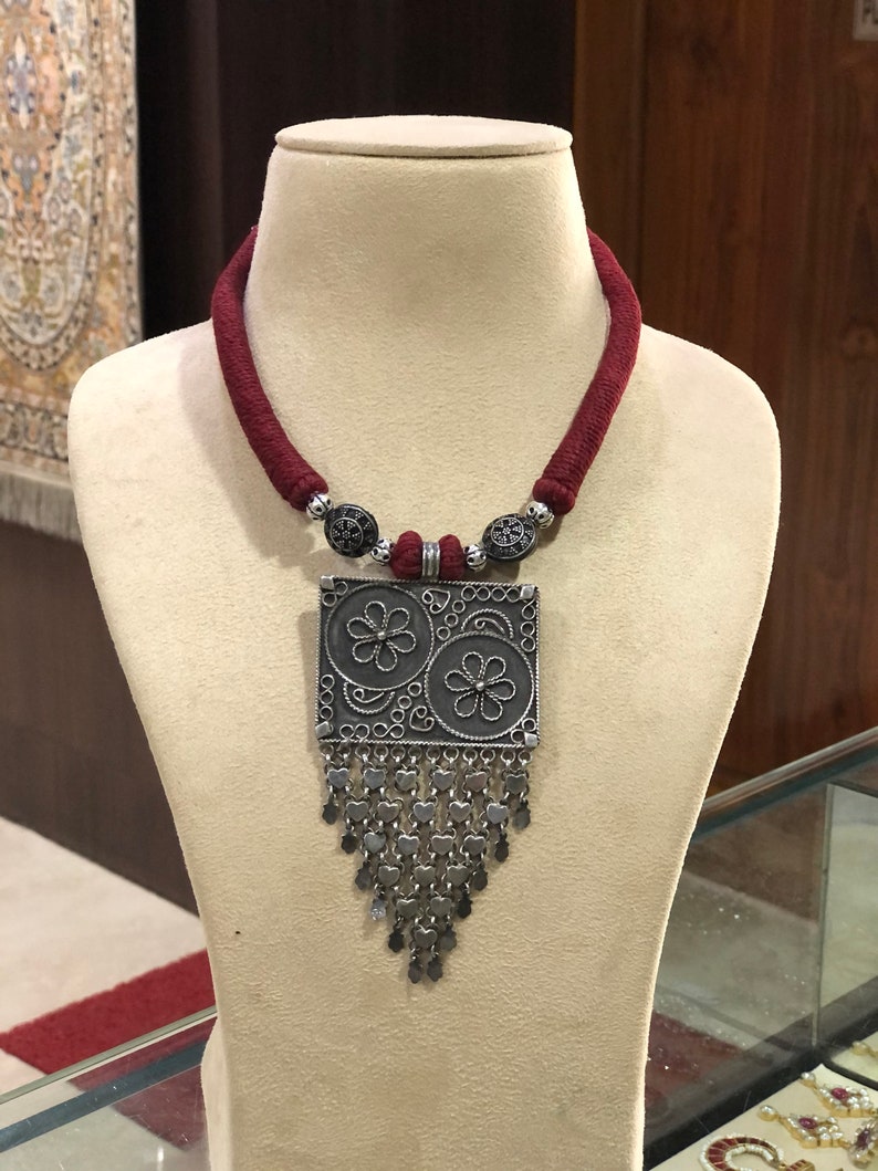 Traditional Rajasthani Necklace in 925 Sterling Silver Red Etsy
