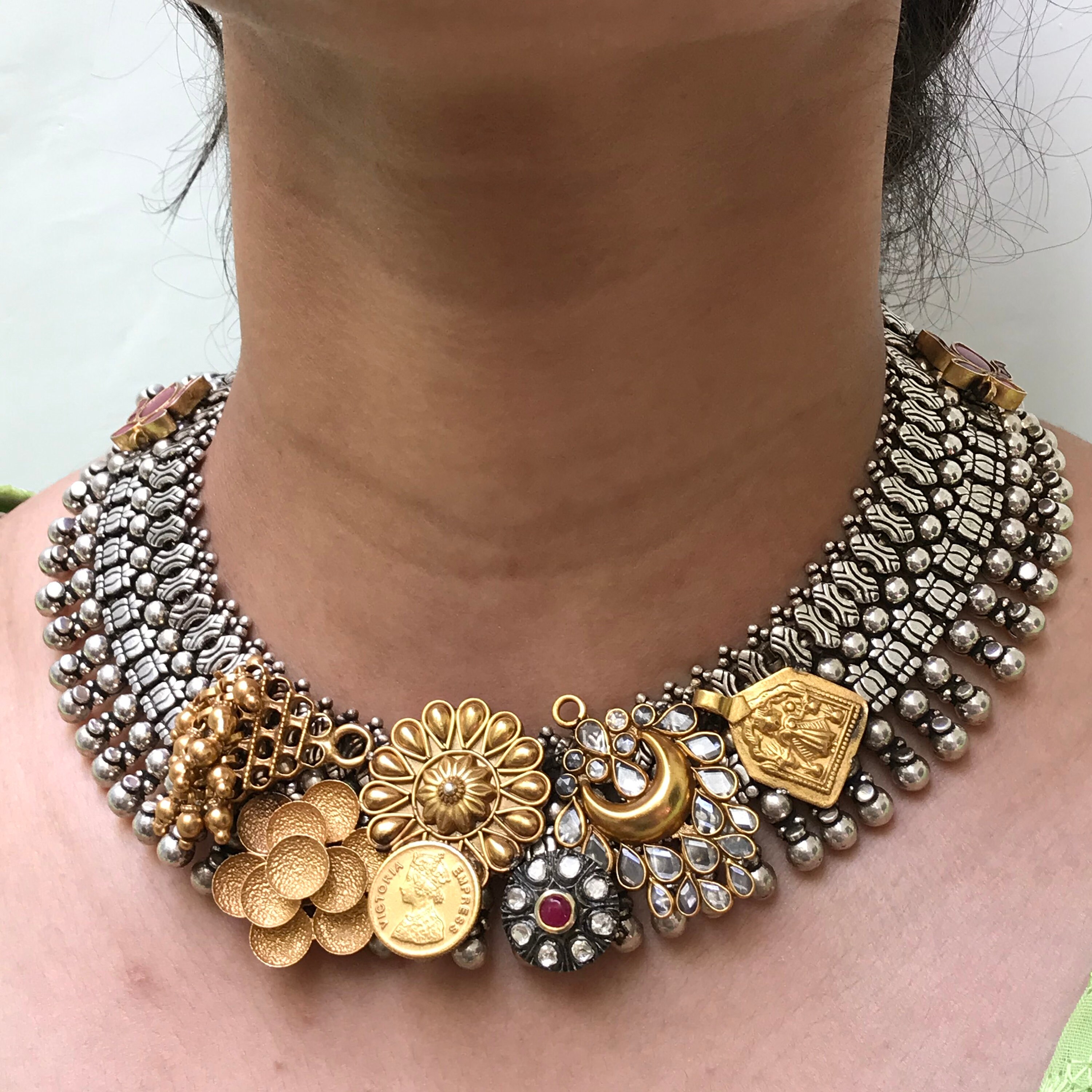 Traditional Rajasthani Choker Necklace in 925 Sterling Silver Etsy