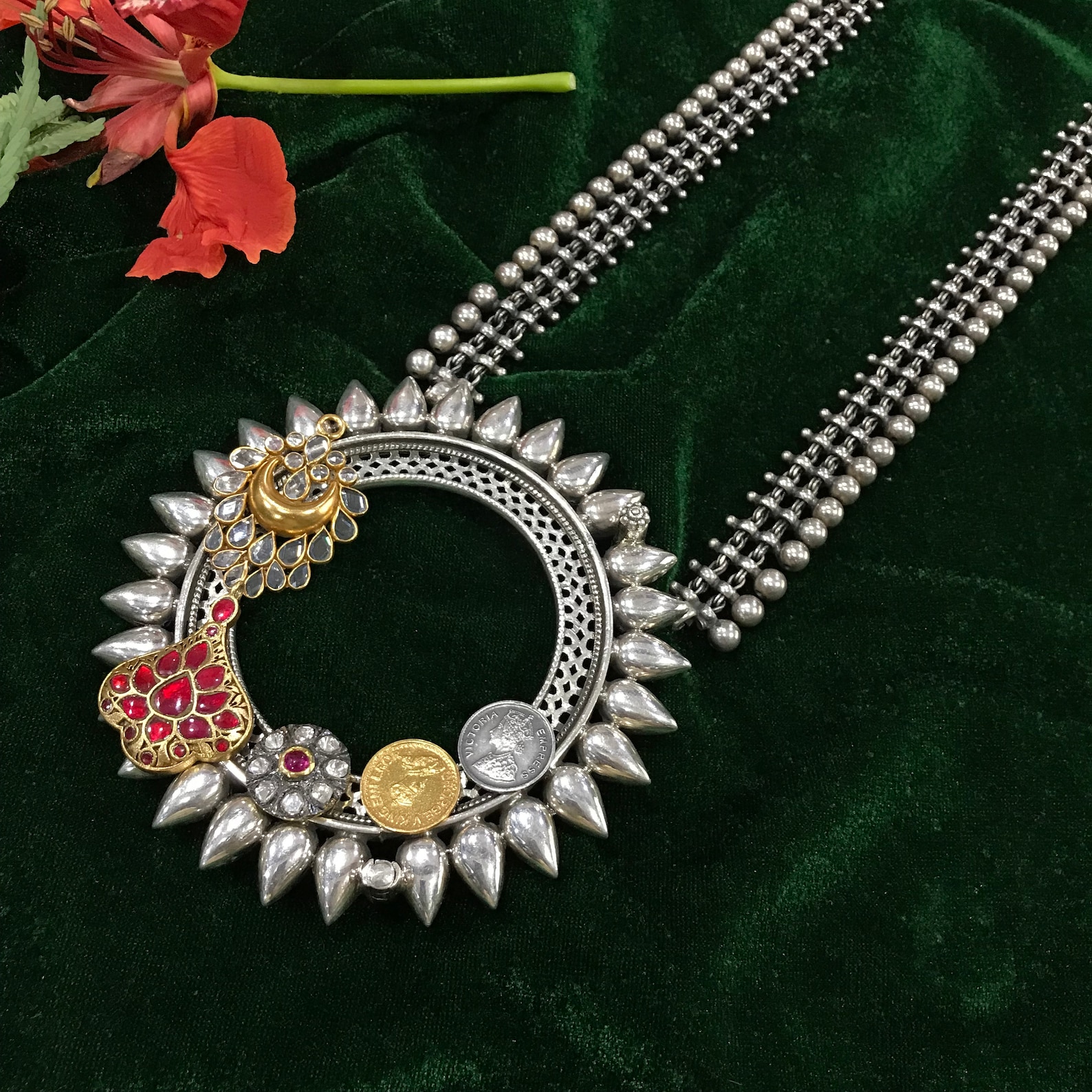 Traditional Rajasthani Necklace in 925 Sterling Silver with Etsy