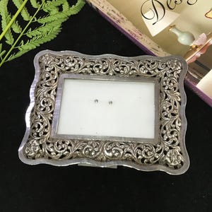 925 Sterling Silver Photo Frame, Beautiful Design Silver Frame, Floral Design Photo Frame, Handmade Silver Frame For Gift Weight~ 96.8 Grams