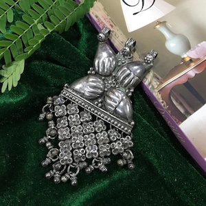 Big Size Silver Pendant, Indian Handmade Silver Pendant, 925 Sterling Silver Pendant, Antique Silver Pendant, Gift For Her, Weight~ 70 Grams