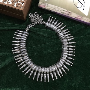 Handmade 925 Sterling Silver Choker Necklace, Antique Indian Design Silver Necklace, Wedding Necklace, Gift For Her, Weight~118.2 Grams