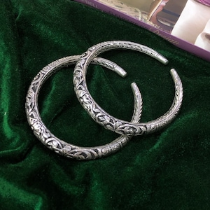Beautiful Flower Design Anklet, 925 Sterling Silver Adjustable Anklet, Indian Design Handmade Anklet, 2 Piece Anklet Set Weight: 100.4 Grams