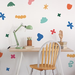 Abstract Shapes Wall Stickers, Mixed Shapes Wall Decals, Playroom Wall Decals, Colorful Nursery Decor, Removable Wall Decal, Kids Room Gift