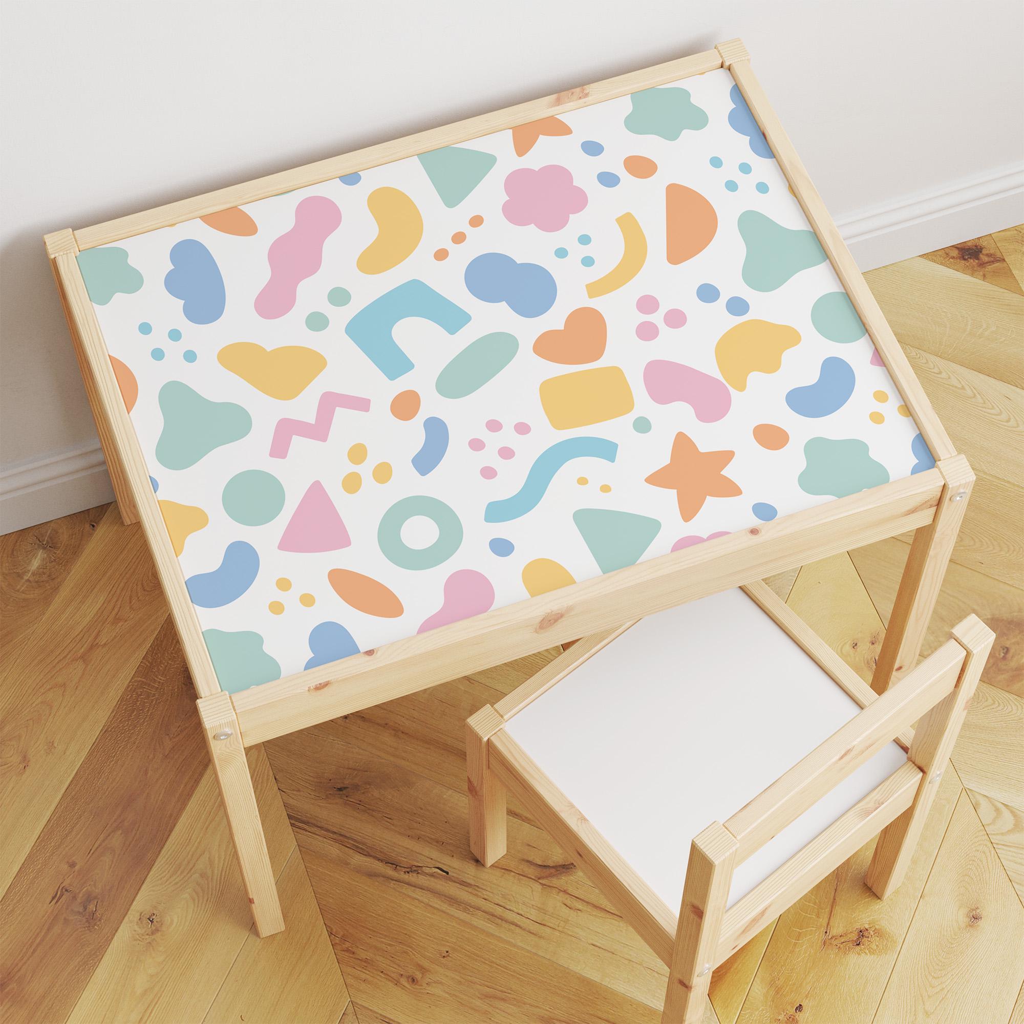 Latt Table Sticker, Montessori Room Decor, IKEA Furniture Hack, Abstract Shapes Decal, Cute Kids Table Sticker, Toddler Furniture Decor