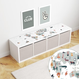IKEA Möbel Aufkleber, Dekorativer Aufkleber, IKEA Kallax Top Aufkleber, Aufkleber, Aufbewahrungsregal Dekor, Kinder Spielzimmer Dekor, IKEA Kallax Wrap