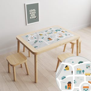 Flisat Aufkleber, Straßenkarte, Aufkleber für Möbel, Homeschooling, Montessori Raum Aufkleber, Kinder Spielzimmer Dekor, IKEA Flisat Aufkleber