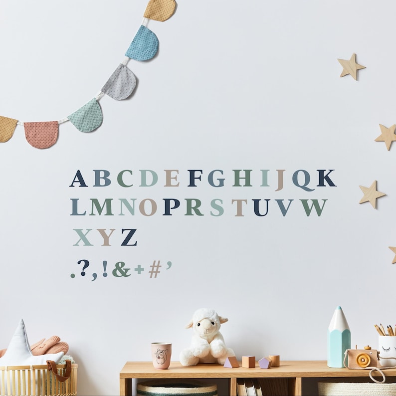 ABC Wall Decals Perfect Boys Room Decor, Alphabet Wall Stickers for ...