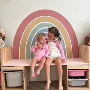 Regenboog muursticker, regenboog babykamer decor, kleurrijke muursticker, stoffen muurstickers, peel and stick, verwijderbare muursticker, kinderkamer