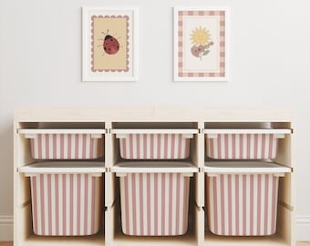 IKEA Striped Trofast Tub Stickers ~ Classic Stripe Storage Decals for Kids Toy Bins - Ikea Storage Tub Labels for Playroom Organization