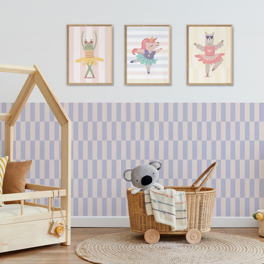 Rectangle Half Wall Panels, Cute Wall Decor, Nursery Room Stickers ...