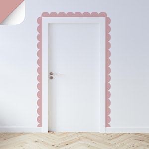 Scallop Decal For Doors Or Walls ~ Different Colors Option ~ Peel And Stick ~ Wavy Border Scallop Wallpaper ~ Boho Nursery Decoration