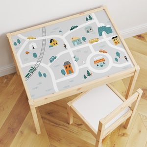 Moderne Stadt Karte Aufkleber für IKEA Latt Tisch, Kinder Möbel Aufkleber für Spielzimmer