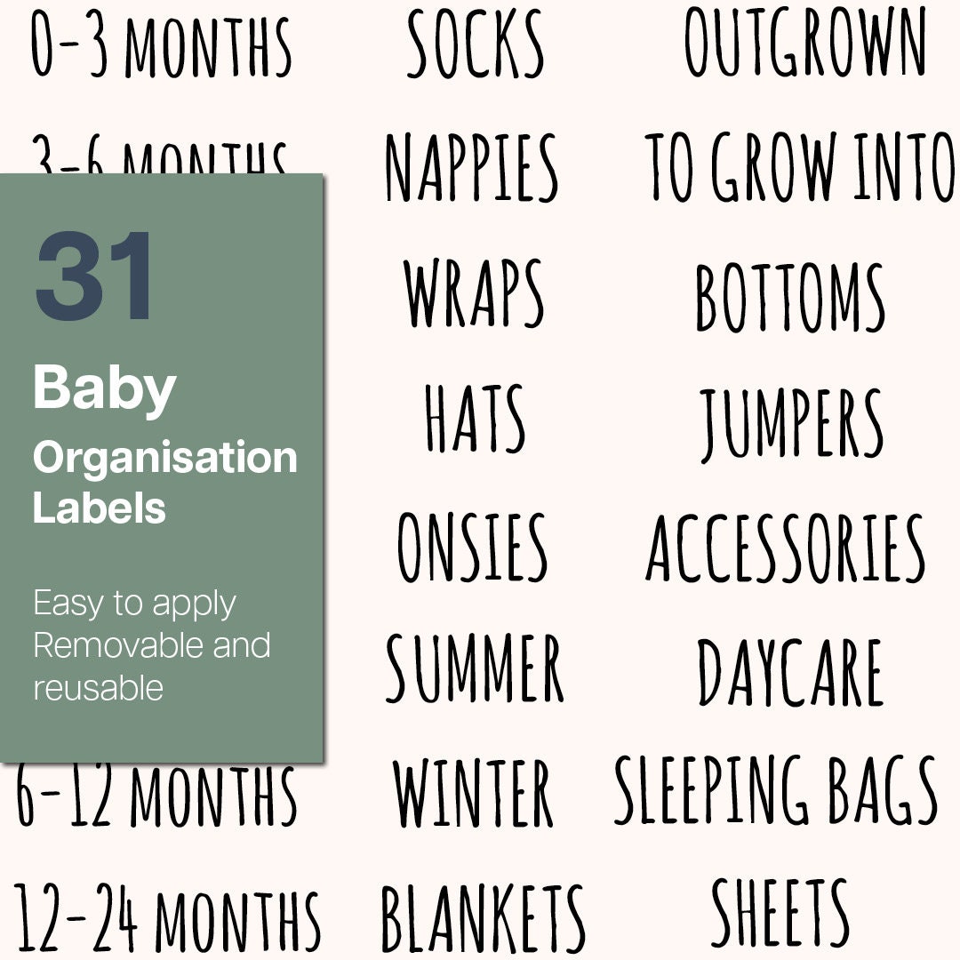 Baby Wardrobe Labels, Organization Labels, Clothes Organization, Baby
