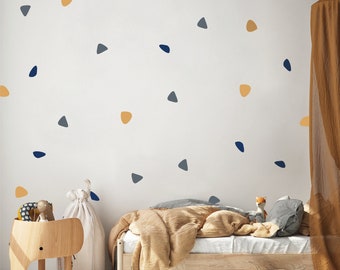 Décalcomanie murale pour tout-petit, Stickers muraux pour garçons, Décoration de chambre de garçon, Sticker mural enfant, Stickers muraux triangle, Sticker mural en tissu ~ 120 stickers