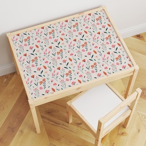 Flower Latt Table Sticker, IKEA Furniture Makeover, Removable Sticker, Vinyl Table Sticker, Peel And Stick, Girls Room Decor, Floral Sticker