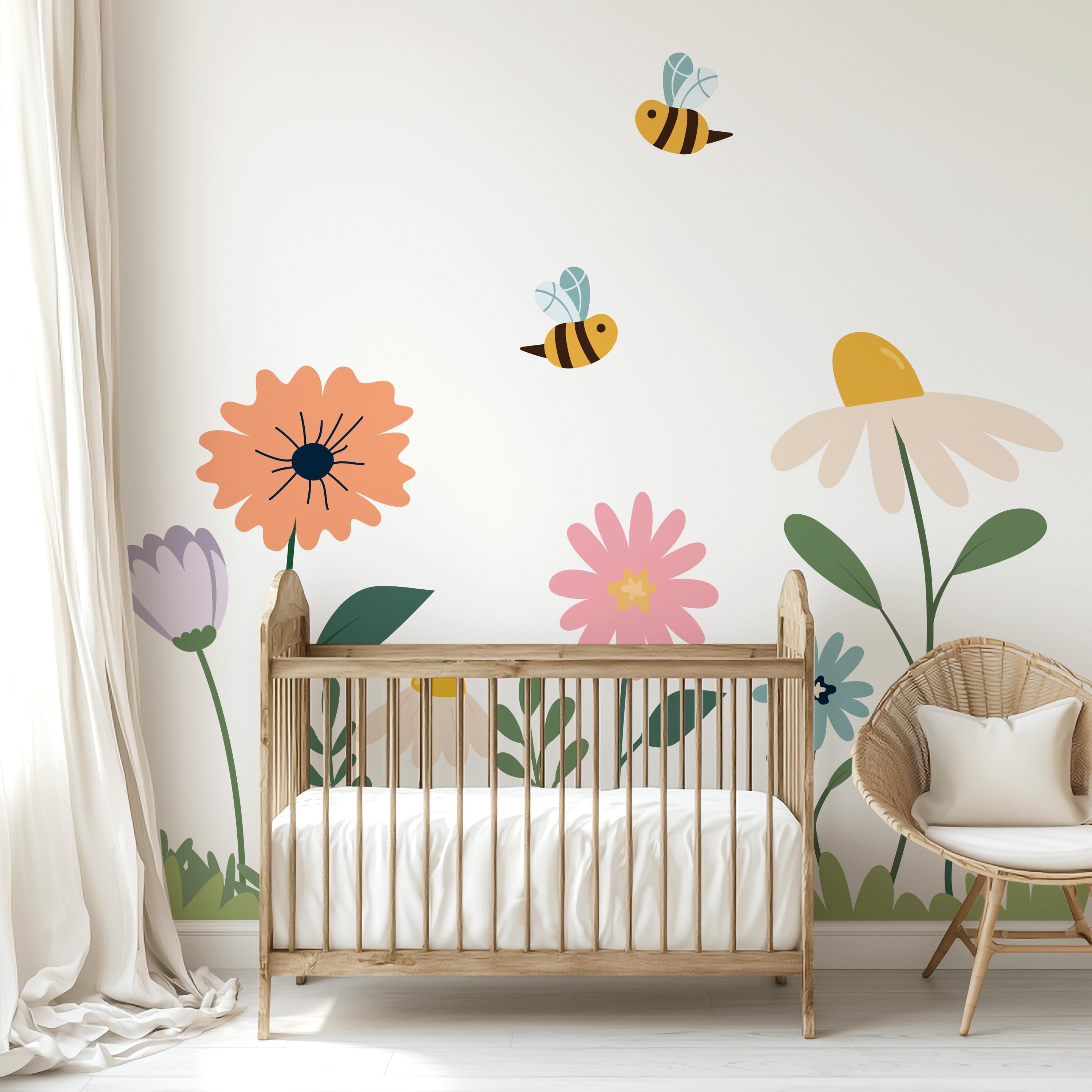 64-Pack White Flower Wall Stickers – Perfect For Girls' Rooms, Nursery, Or DIY Decor (6.8x6.8cm)