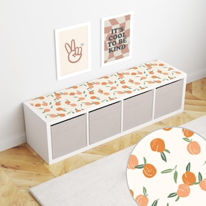 Peaches Kallax Shelf Decal, Fruits Kallax Accessories, Kids Room Decor, IKEA Furniture Decor, Home Organizer Decor, Storage Organization