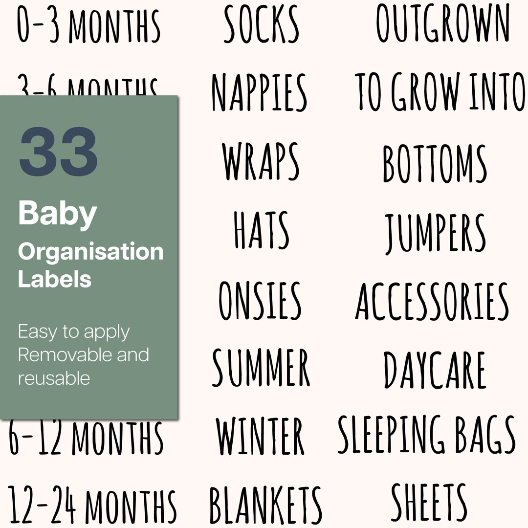 Baby Wardrobe Labels, Organization Labels, Clothes Organization, Baby ...