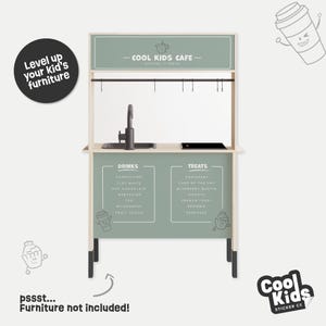 Green Duktig Kitchen Sticker, Cafe Stand Decal, IKEA Duktig Decor, Play Kitchen Sticker, Kids Furniture Decor, Gender Neutral Decor, Toddler image 2