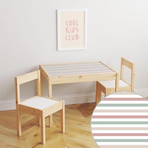 Stripes Latt Table Sticker, Montessori Room Decor, Kindergarten Decor, IKEA Furniture Decor, Kids Table Decal, Homeschool Decor, Removable