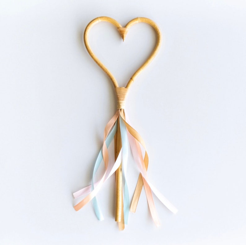 Rattan Heart Wand Flower Girl Wand Cute Princess Pretend Etsy