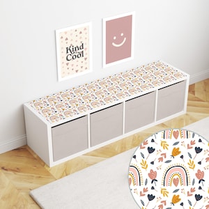 Decoración de muebles de IKEA con arcoíris adorables ~ Adhesivo para estante Kallax de IKEA ~ Decoración de habitación de bebé con arcoíris