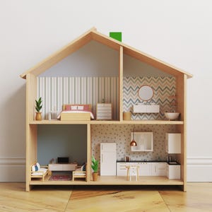 Green pattern IKEA Dollhouse stickers perfect vinyl doll house wallpapers for kids playroom