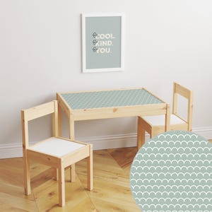 Minimalist scallops sticker for IKEA Latt table, cute decal for kids furniture ~ 3 colors available