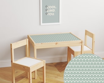 Minimalist scallops sticker for IKEA Latt table, cute decal for kids furniture ~ 3 colors available