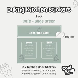 Green Duktig Kitchen Sticker, Cafe Stand Decal, IKEA Duktig Decor, Play Kitchen Sticker, Kids Furniture Decor, Gender Neutral Decor, Toddler image 3