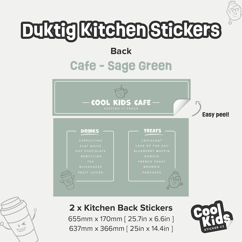 Green Duktig Kitchen Sticker, Cafe Stand Decal, IKEA Duktig Decor, Play Kitchen Sticker, Kids Furniture Decor, Gender Neutral Decor, Toddler image 3