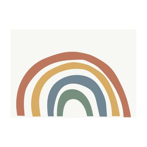 Large Rainbow Wall Sticker, Rainbow Baby Decor, Earthy Wall Sticker, Neutral Nursery Decor, Playroom Wall Decal, Cute Kids Room Decals image 4