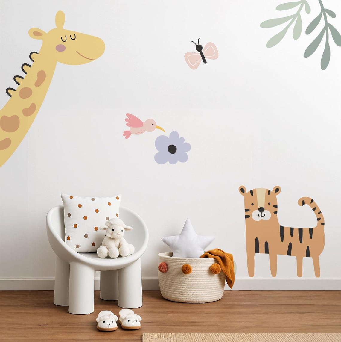 Large Safari Animals Wall Decal, Stickers for Baby Room, Kids Wall ...