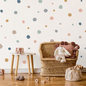 Wall Decal For Kids, Polka Dot Wall Decal, Nursery Wall Sticker, Playroom Wallpaper Decor, Kids Bedroom Sticker, Spotty Decal,Kids Boho Wall