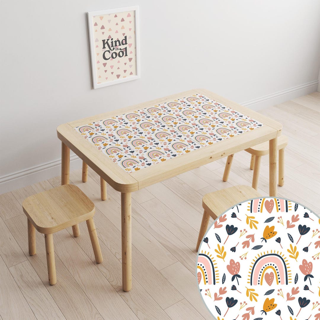 Table Sticker Deco Cute Rainbows Flisat Table Sticker, IKEA Furniture Hack, Kids Playroom ...