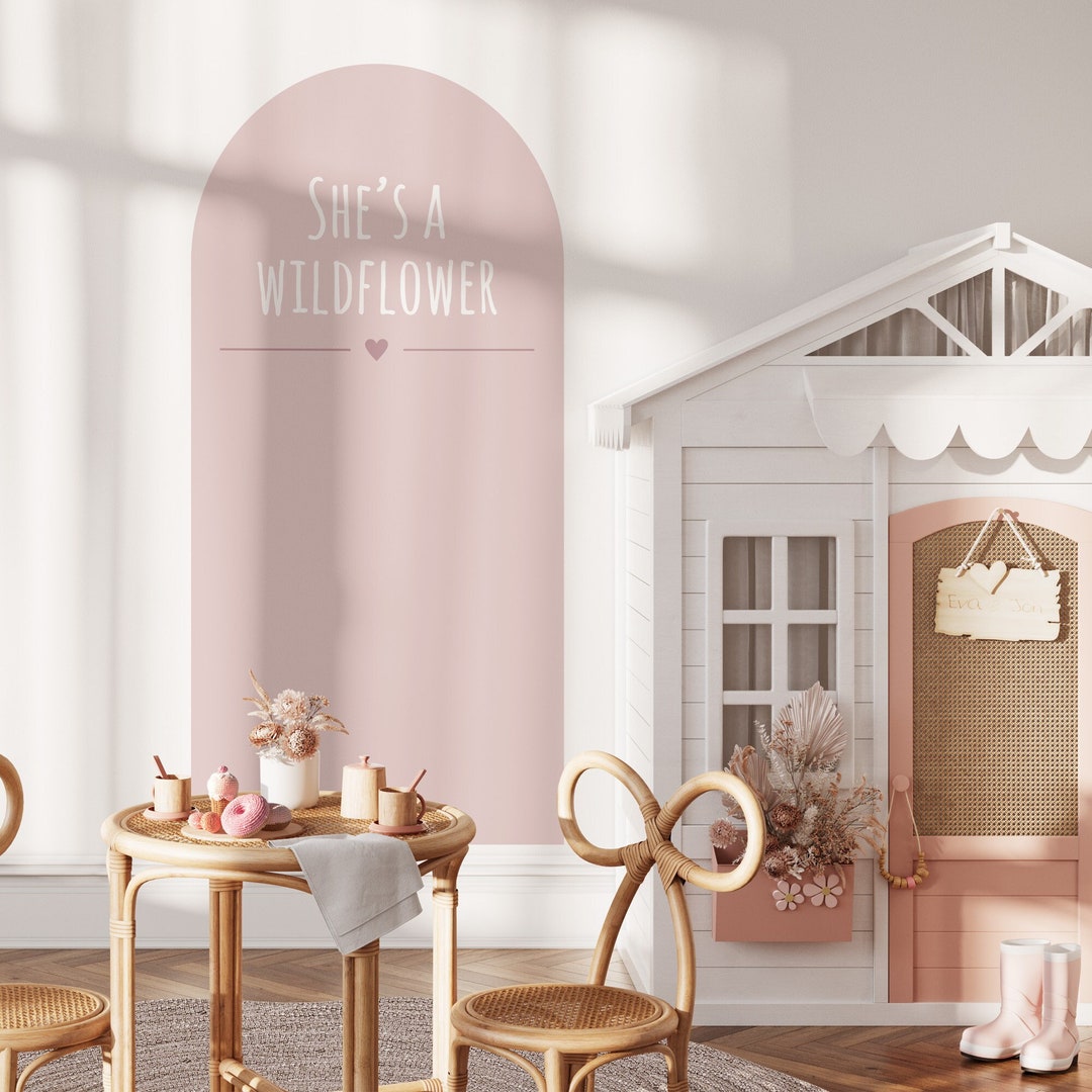 Cute Wall Arch, She's A Wildflower Arch Decal, Girls Room Wall Decor