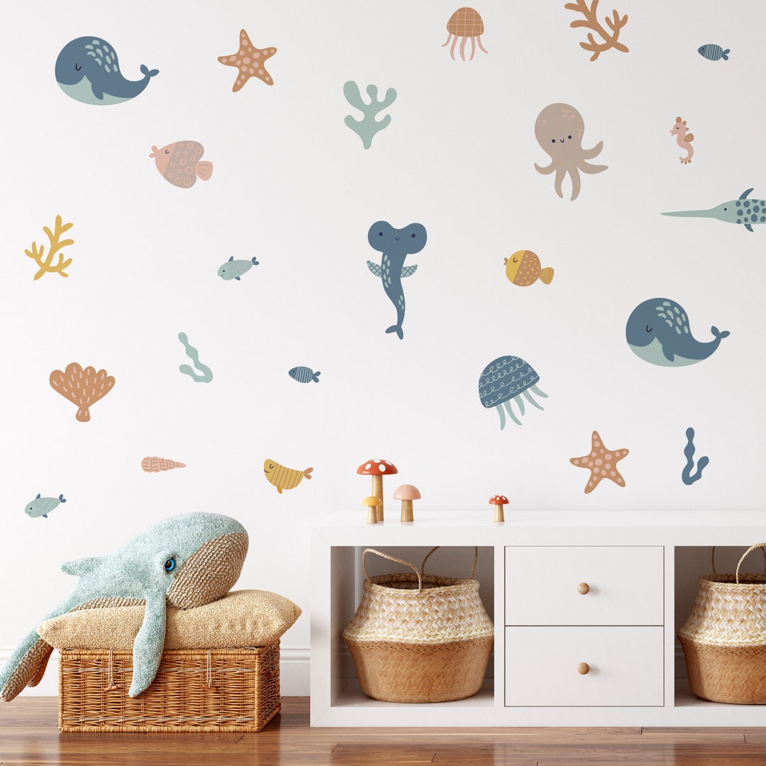 Under the Sea Wall Decals, Ocean Wall Stickers, Sea Animals Wall Decal