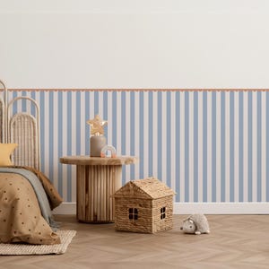 Gestreepte muursticker, halve muursticker, kindermuursticker strepen, muurstickers kinderkamer, minimalistisch modern speelkamerdecor ~ 6 kleuren beschikbaar