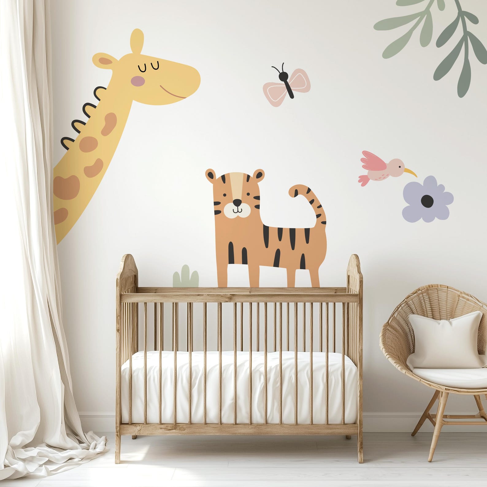 Large Safari Animals Wall Decal, Stickers for Baby Room, Kids Wall ...
