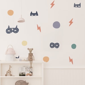 Super Hero Wall Decals, Boys Room Decals, Abstract Superhero Wall Decals, Toddler Room Decor, Super Hero Wall Decal, Playroom Wall Decor