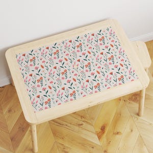 Cute floral sticker for IKEA Flisat table, perfect table decal for girls playroom