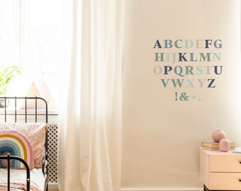 ABC wall decals perfect boys room decor, alphabet wall stickers for toddler&#39;s room or kindergarten