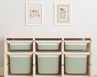 Pegatinas festoneadas para bañera Trofast en diferentes colores, tamaños y combinaciones / Modernas, resistentes a arañazos y al agua ~ Envío rápido a EE. UU.