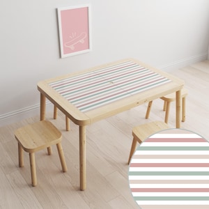 Stripes IKEA Flisat Table Sticker, Furniture Decor, Minimalist Kids Table Decor, Homeschool Decor, Montessori Room Decor, Craft Table