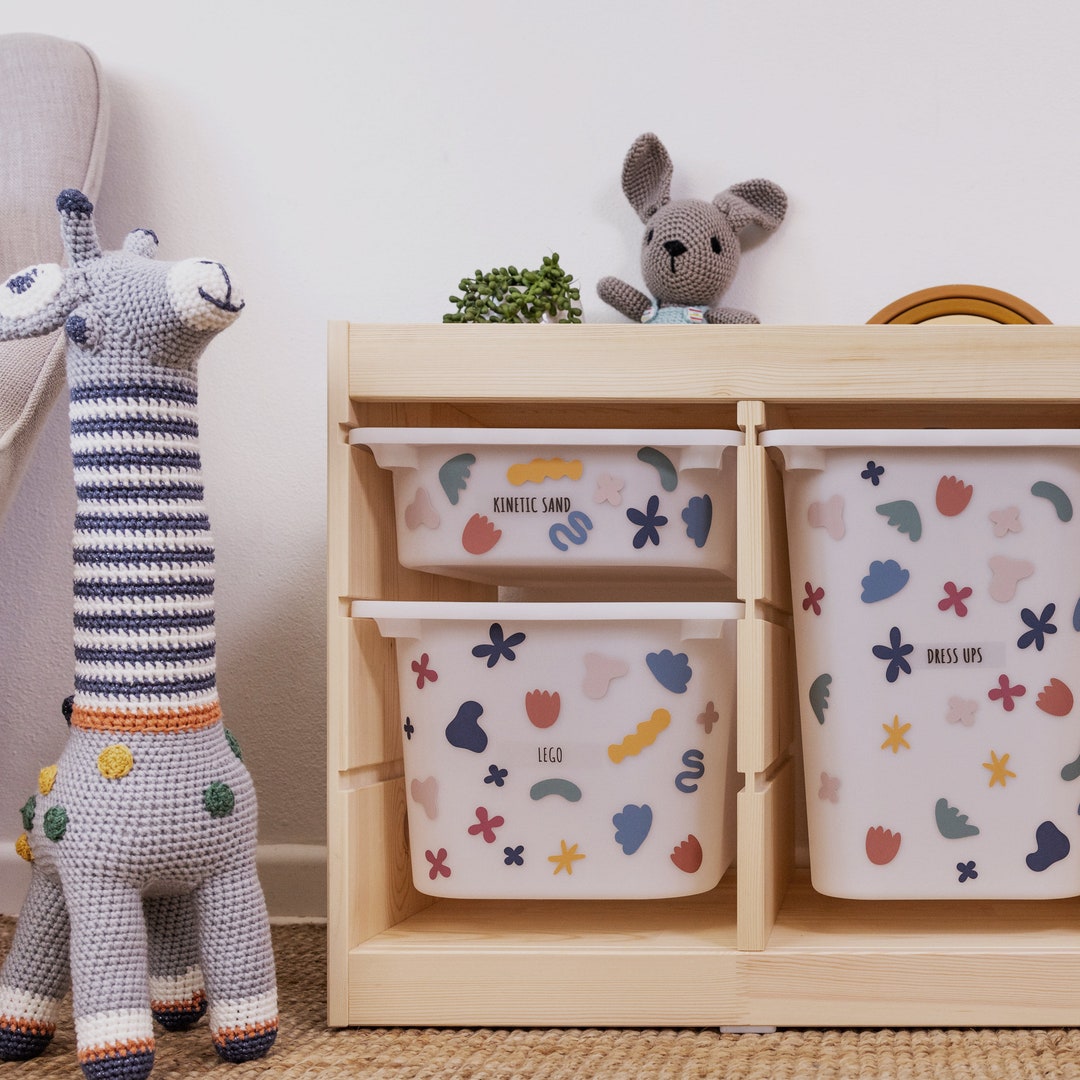 Trofast Stickers, Abstract Storage Decals, Mixed Shapes Decals, Storage Bin Decals, Toy Bin