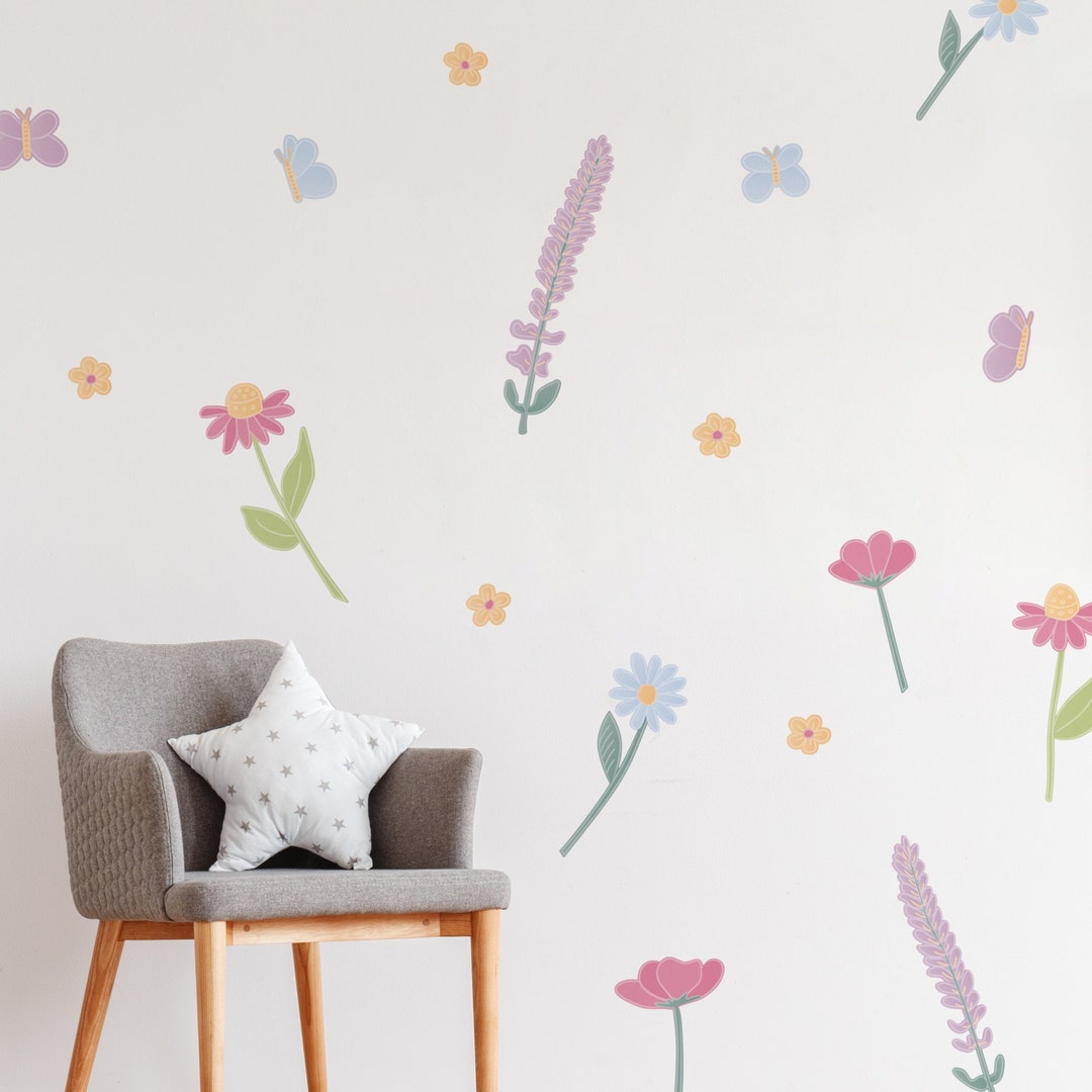 Wildflower Wall Decals Nursery ~ Baby Girl Wall Decor ~ Flowers Wall ...