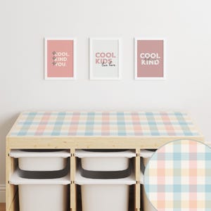 Gingham Trofast Top Sticker, Multicolor Trofast Top, Blue Trofast Top Decal, Kids Furniture Makeover, Toddler Room ~ 2 colors available